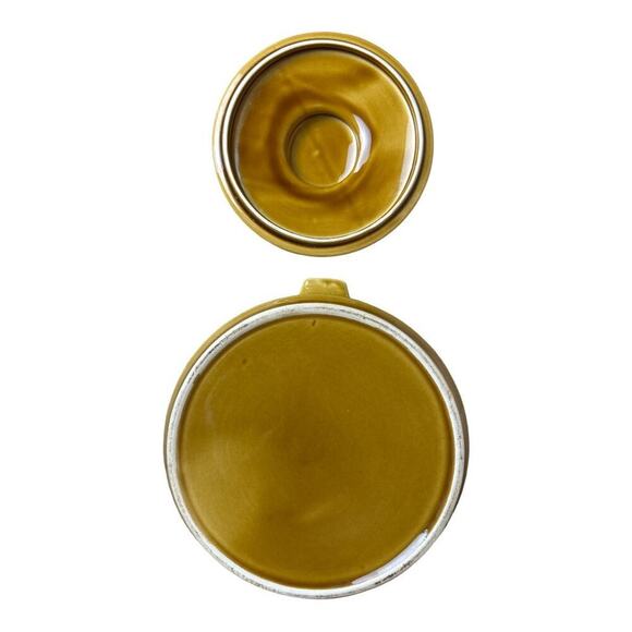 Vintage Brown Tan Glaze Covered Casserole Pot Crock Dish 7"x 3.5" - Picture 4 of 4